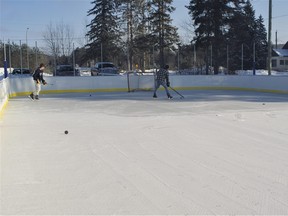 These teenagers are among the many users the new outdoor rink in Katrine has attracted in the short time since it opened earlier this month.
Rocco Frangione Photo