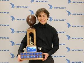 Danny Fehr was named the MVP of the Bev Facey Falcons senior football team. Photo Supplied