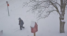 A major blizzard blanketed Quinte region Monday prompting the cancellation of school buses, school classes and closure of offices and operations at municipalities and businesses. Environment Canada forecast between 40-50 cm of snow by the end of the storm overnight Monday. DEREK BALDWIN