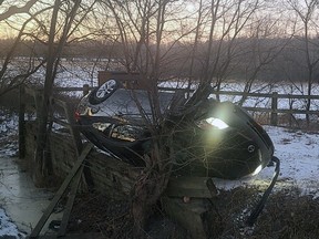 A South Frontenac driver has been charged by Ontario Provincial Police after a single-vehicle crash on Sunday afternoon.