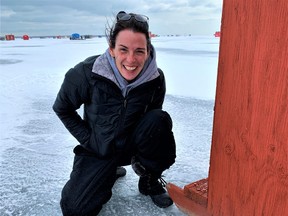 Valley Heights Secondary School principal Alison High joined hundreds of others Saturday for a day of ice fishing on Long Point Bay. High and her team used the cold weather to their advantage, flash freezing their catch outside the comfy confines of their stove-heated hut. – Monte Sonnenberg