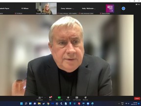 Mike Hurley, president of the Ontario Council of Hospital Unions, speaks to media at a news conference, Thursday.
Screen capture