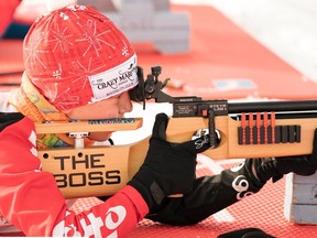 The Parkland Crazy Mare Ski & Biathlon club has sold out both of its programs for the third year in a row. Pictured, Riley Tousignant competes in the biathlon at 2020 Alberta Winter Games in Airdrie. Photo by Chad Goddard Photography.