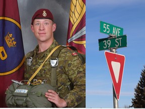 Whitecourt's 39th St. from 55th Ave. to River Valley Estates will be named Cpl. Bartsch Lane in honour of Cpl. Cole Bartsch.