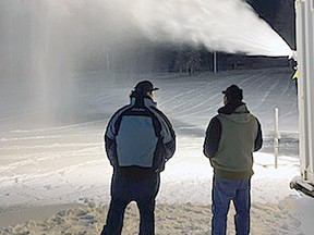 Dec. 18 was a beautiful night for making snow at the Gwynne Valley Ski Hill.
