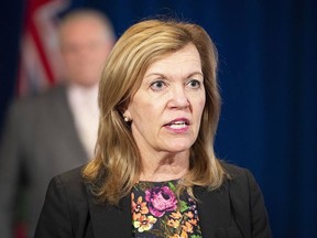 Health Minister Christine Elliott, pictured in this file photo, says it seems the ongoing Omicron wave may peak this month.