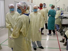 Medical staff at COVID-19 Care Clinic. (file photo)