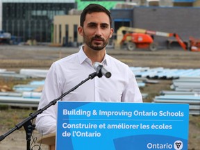 Minister of Education Stephen Lecce at a press conference in Ottawa on October 13, 2021.