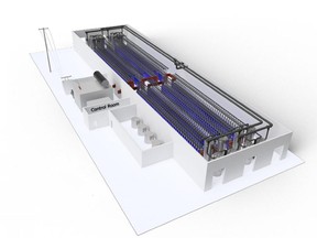A rendering of a concept 50 MW RuggedCell Green Hydrogen plant.