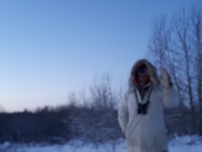 Mike Sullivan was all bundled up as he spent nine hours trekking through the snow in the annual Devon-Calmar Christmas Bird Count. (Roxanne Persson)