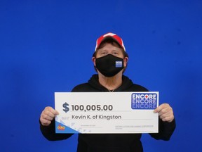 Kingston's Kevin Knapp won $100,005 after matching six of seven Encore numbers. Supplied Photo
