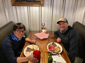 Jeff Gustafson shares dinner with Taku Ito during the 2020 season when they were on the road together in Texas. They are two of seven international anglers on the Bassmaster Elite Series.