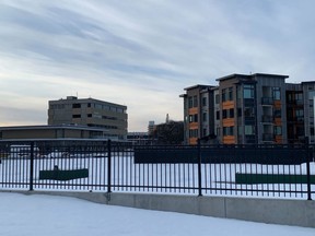 The Park House Condos, seen across from City Hall.