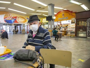 Londoner Ed Needham, 85, visits Cherryhill Village Mall. Malls like this one will still have life after the pandemic because they offer us a place to gather, says Glen Pearson. (Derek Ruttan/The London Free Press)