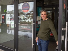 Rob Szabo, owner of Palasad Social Bowl on Adelaide Street North in London (pictured) and Palasad South on Pine Valley Boulevard, said the ban on indoor dining announced Monday by the province to slow the spread of COVID-19 will hurt his two locations because take-out food isn't a large part of their business. "What can you?" Szabo says. "We'll have to deal with it." Photograph taken Monday, Jan. 3, 2022. (Mike Hensen/The London Free Press)