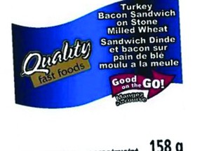 Quality fast foods Turkey Bacon Sandwich on Stone Milled Wheat, 158 g - Front Label