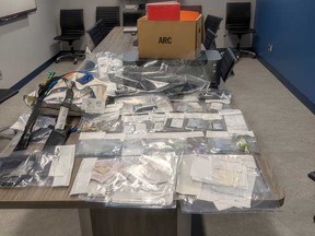 Approximately 19.58 grams fentanyl, 10.32 grams of cocaine and 11.76 grams of Crack cocaine was seized. Photo RCMP Alberta