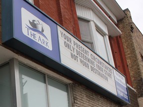 The Ark Aid Street Mission at 696 Dundas St. converted its dining room to a temporary shelter space for 25 people this week to create room for people who couldn't get a bed at the city's winter homeless shelter at First-St. Andrew’s United Church because it was full. But more than 30 people have showed up the last two nights at Ark Aid, executive director Sarah Campbell says. (Free Press file photo)