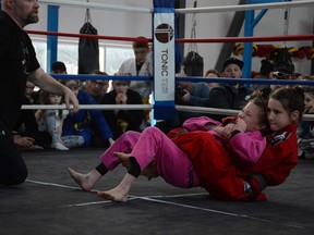 High energy and excitement was present as families packed the Airdrie Martial Arts Centre for the day-long Pure Brazilian Jiu Jitsu tournament. Both kids and adults competed throughout the day on January 29. Photo by Riley Cassidy/The Airdrie Echo/Postmedia Network Inc.