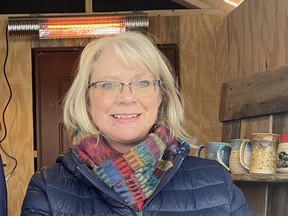 Kathy Seeley runs her hand made pottery business in Canmore called Eagle Point Pottery. photo by Pam Doyle/www.pamdoylephoto.com