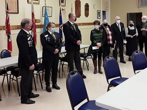 The Norwood Legion held a smaller, socially distanced version of their annual Levee on New YearÕs Day. In keeping with the annual tradition the branch presented $500 donations to the local churches, Norwood Community Care, the Ministerial Food Bank and Special Olympics Peterborough. SUBMITTED PHOTO