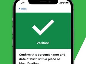 A sample screenshot of the Verify Ontario mobile application shows a message received upon verifying proof of vaccination.