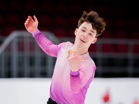 Matthew Markell performs in the short program of the senior men's event at the 2022 Canadian Tire National Skating Championships in Ottawa on Friday, Jan. 7.
Danielle Earl / Skate Canada