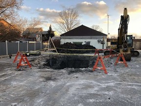 Excavation has exposed the casing stub for an abandoned well in Wheatley, officials said. (Handout)