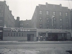 From left, The Merritt Block, The Turf Room, The Chatham Hotel. Fifth Street, opposite Llewellyn Street, looking east. John Rhodes photo