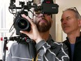 Derreck Roemer, left, and Neil Graham, directors of the documentary Come Clean, line up a shot during the three weeks they were embedded in the Westover Treatment Centre. (Handout)