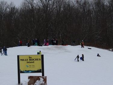 A fun sliding hill to be at just south of Long Sault, after overnight snowfall into Sunday. Photo on Sunday, January 2, 2022, in Long Sault, Ont. Todd Hambleton/Cornwall Standard-Freeholder/Postmedia Network