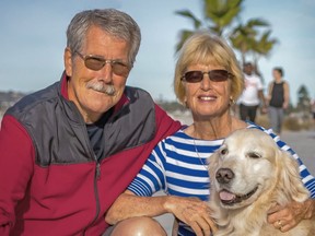 Cornwall-based author Tom Cooper, with wife Jane, and Teddy. Handout/Cornwall Standard-Freeholder/Postmedia Network