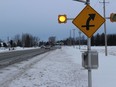 One of the devices that hasn't proven to be effective at reducing the number of serious collisions at an intersection just south of Chesterville. Photo on Monday, January 24, in Chesterville, Ont. Todd Hambleton/Standard-Freeholder/Postmedia Network