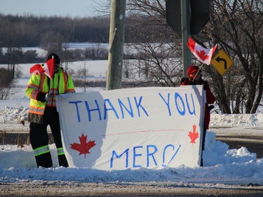 Convoy supporters in the Vankleek Hill area. Photo on Friday, January 28, 2021, in Vankleek Hill, Ontario.Todd Hambleton/Standard-Freeholder/Postmedia Network