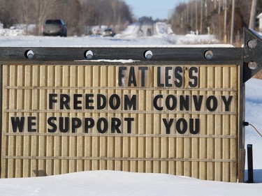 A sign on Highway 138 in Bonville. Photo on Friday, January 28, 2021, in Bonville, Ontario.Todd Hambleton/Standard-Freeholder/Postmedia Network