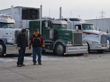 Truck drivers united, meeting others in their position with similar beliefs, before departing from Cornwall to join the Freedom Convoy Tuesday August 24, 2021 in Cornwall, Ont. Shawna O'Neill/Cornwall Standard-Freeholder/Postmedia Network