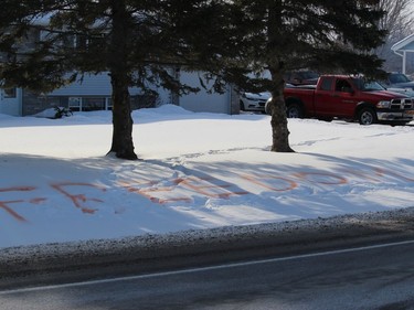 Support in the snow, on Headline Road. Photo on Saturday, January 29, 2022, in Cornwall, Ontario.Todd Hambleton/Standard-Freeholder/Postmedia Network
