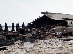Damage was estimated at $800,000 and 25 pigs perished in a fire at a swine barn on Line 42 north of Mitchell Jan. 18.  SUBMITTED