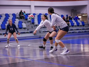 Keyano Huskies women's team sweep the Concordia University of Edmonton at the Syncrude Sport and Wellness Centre. Justin Hardy/Outside Optix