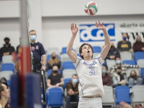 The Keyano Huskies men's team wipes out Concordia University of Edmonton at the Syncrude Sports and Wellness Center. Robert Murray/Keyano Huskies