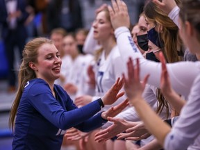 The Keyano Huskies women's team wipes out Edmonton's Concordia University at the Syncrude Sports and Wellness Center. Justin Hardy/Outside Optix