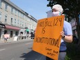 Kingston nurses demonstrated downtown on Monday, June 22, 2020 against a bill that they say infringes on their right to collective bargaining. Meghan Balogh/The Whig-Standard/Postmedia Network