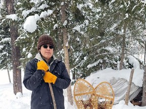 Photo provided by Xavier Kataquapit 
Snowshoeing is a very good exercise and part of Xavier Kataquapit's traditional Cree culture. The last generation before his used snowshoes and dogsleds to get around and that was only about 40 years ago. It's a great form of exercise in the winter landscape and all you need is a good pair of traditional wooden snowshoes or a modern pair with metal and composite materials.