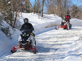 Shawn Flindall, left, and Cindy Hunter approach The Portage on Peninsula Road in this photo from March 2015
Nugget File Photo