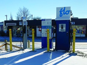 ATCO's electric vehicle charging station in Nanton is located in the Town of Nanton's parking lot along 19 Street. STEPHEN TIPPER