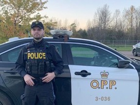 Const. Hunter Adams, a former member of the Canadian Armed Forces who served at Garrison Petawawa, is a new member of the Upper Ottawa Valley Detachment of the OPP. Submitted photo