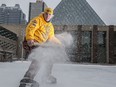 Steve McNeil, of Toronto, skates for 19 hours and 26 minutes to raise awareness and funds for Alzheimer's disease on January 20, 2020 at city hall in Edmonton. He brings his 1926 Skate to the South Side rink at Garrison Petawawa on Saturday, Jan. 22. Photo by Shaughn Butts / Postmedia