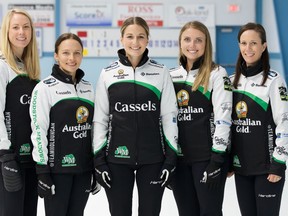 Woodstock's Rachelle Strybosch, middle, is part of Team Ontario curling out of the Woodstock club at the Scotties Tournament of Hearts Jan. 28-Feb. 6. Also pictured, from left: Hollie Duncan, Megan Balsdon, Tess Bobbie and Julie Tippin.