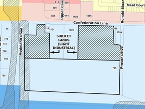 Lands south of Confederation Line in Sarnia have been given conditional rezoning by Sarnia city council for a planned Procor expansion. The company and neighbours opposed to the expansion have been given 60 days to negotiate. (City of Sarnia photo)