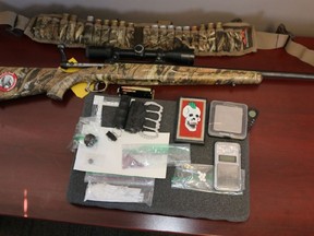 Drugs and a loaded firearm were seized from a Walpole Island First Nation property Friday, Lambton OPP say. (Handout)
